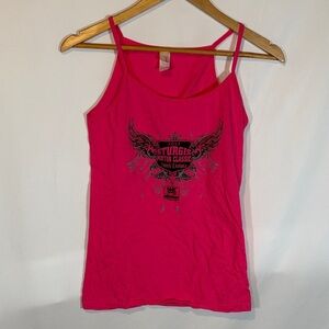 Sturgis south dakota Motor classic Anvil Hot Pink Graphic tank top